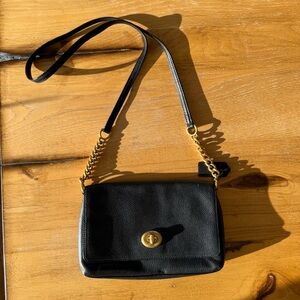 Coach Black Leather Shoulder Bag